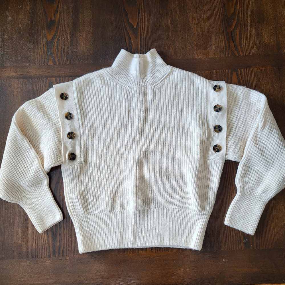 H&M Cream Button-Detail Women's Sweater